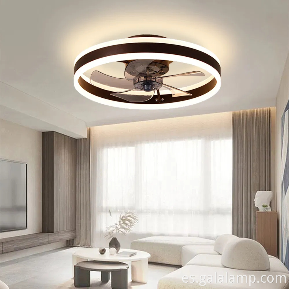 Ventilador de techo acrílico transparente moderno con control remoto